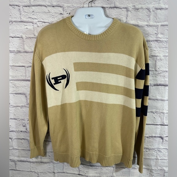 Vintage Men's Phat Farm Logo Sweater Size XL-Y2K 90's hip hop Streetwear Beige - Picture 1 of 13